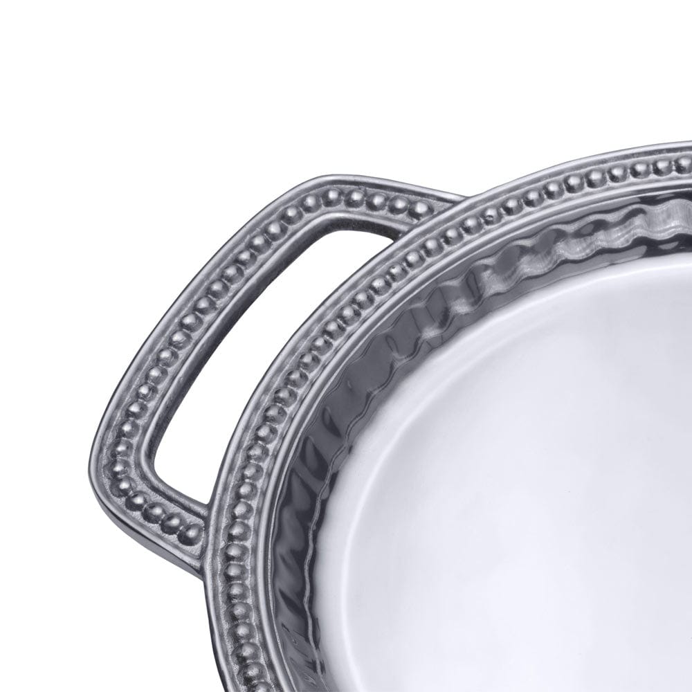 Flutes & Pearls Small Round Handled Tray - Image 4