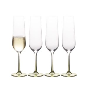 Gianna Ombre Sage Set of 4 Flute Glasses