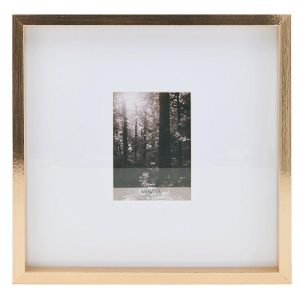 Gold 15 x 15 Gallery Square Frame. Matted to 5 x 7