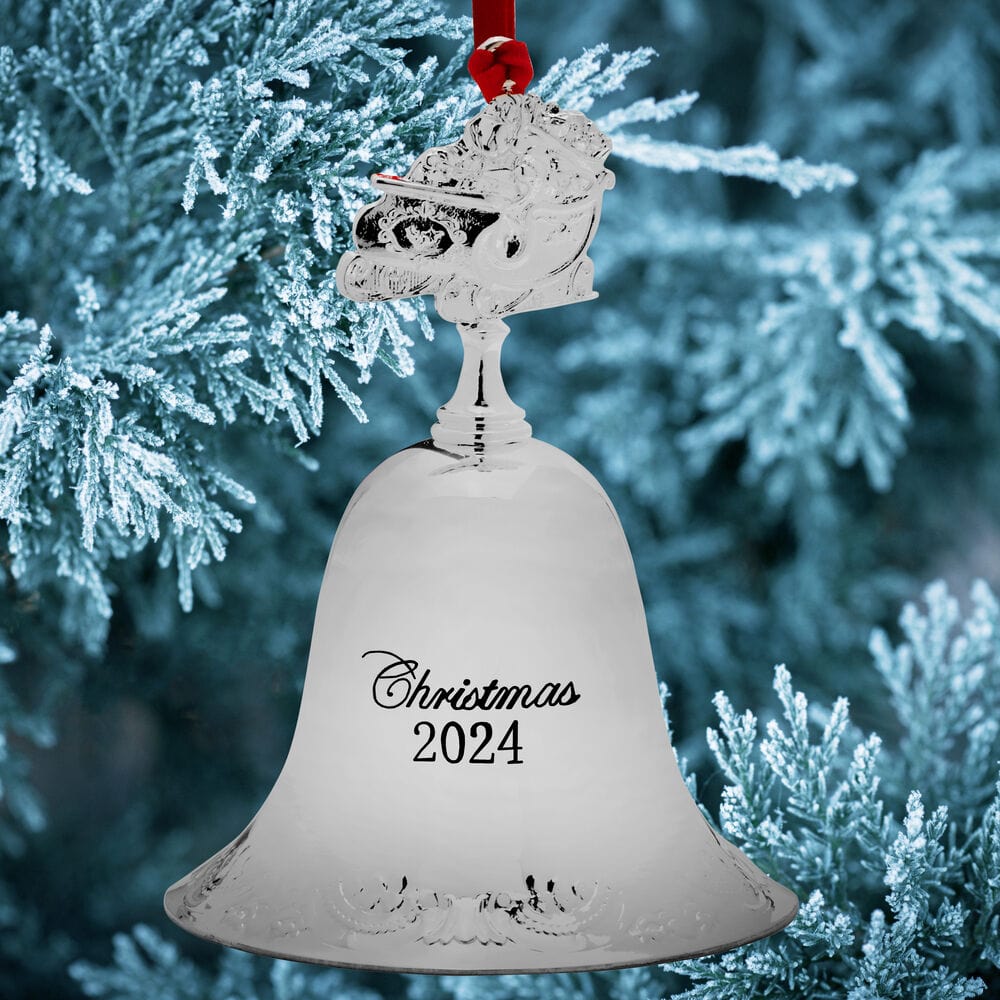 2024 Silver Plate Grande Baroque Bell Ornament. 30th Edition - Image 2