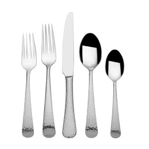 Hammered Opulent 75 Piece Flatware Set. Service for 12