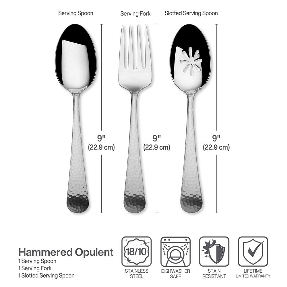 Hammered Opulent 75 Piece Flatware Set. Service for 12 - Image 5