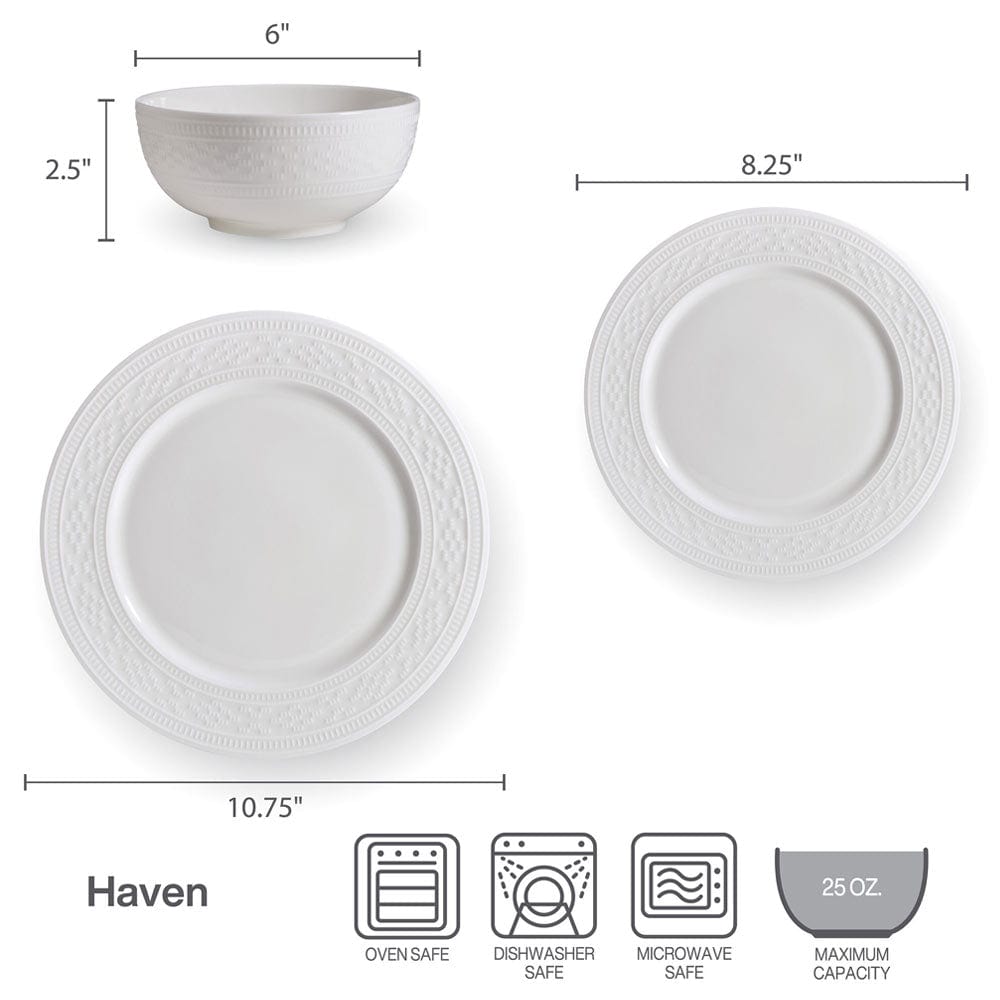 Haven 12 Piece Dinnerware Set. Service for 4 - Image 5