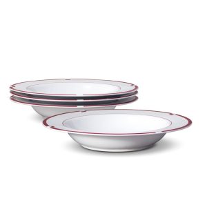 Jet Set Red Set of 4 Rim Soup Bowls