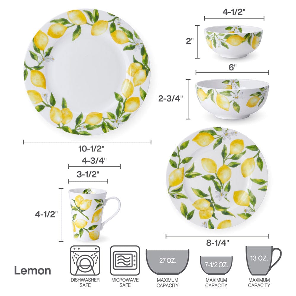 Lemons 40 Piece Dinnerware Set. Service for 8 - Image 4