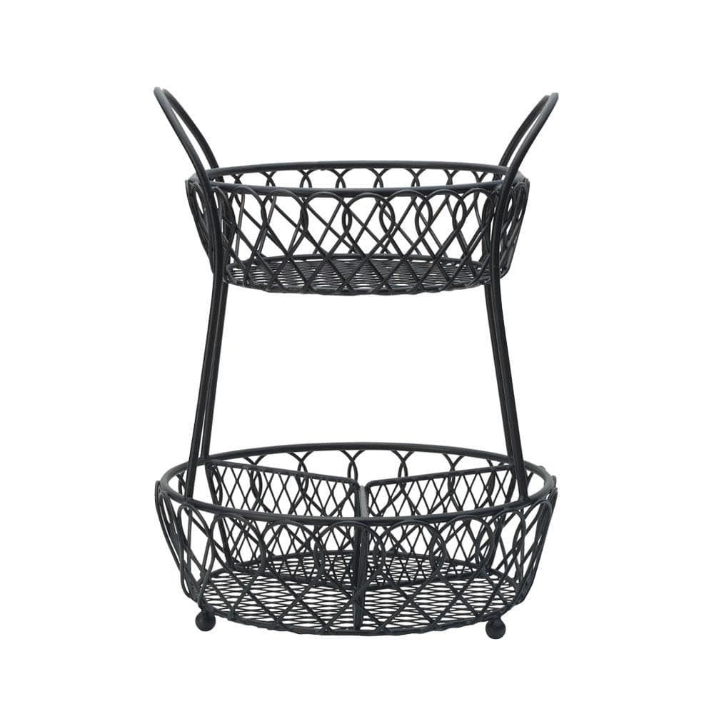 Loop and Lattice 2 Tier Basket with Divider - Image 3