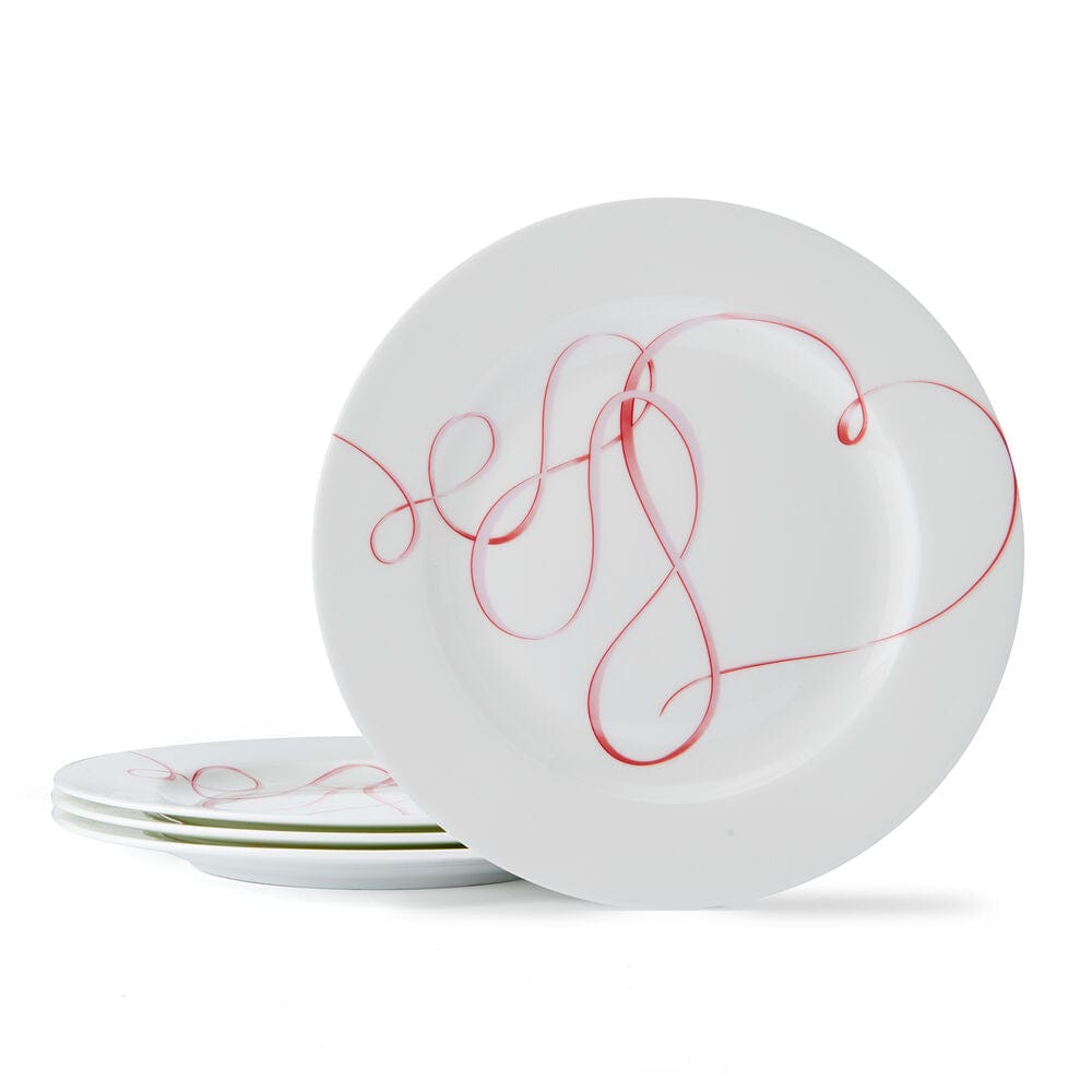 Love Story Pink Set of 4 Salad Plates