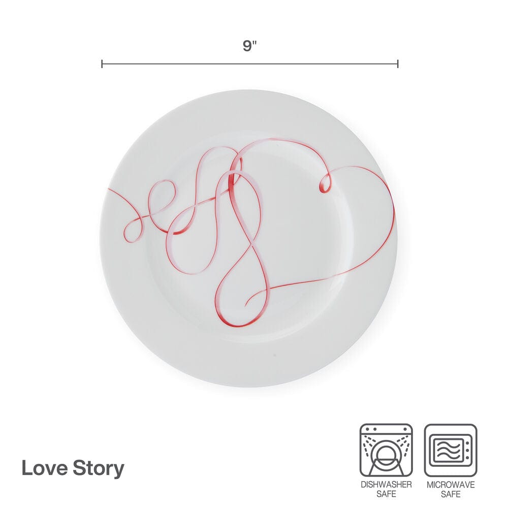 Love Story Pink Set of 4 Salad Plates - Image 4