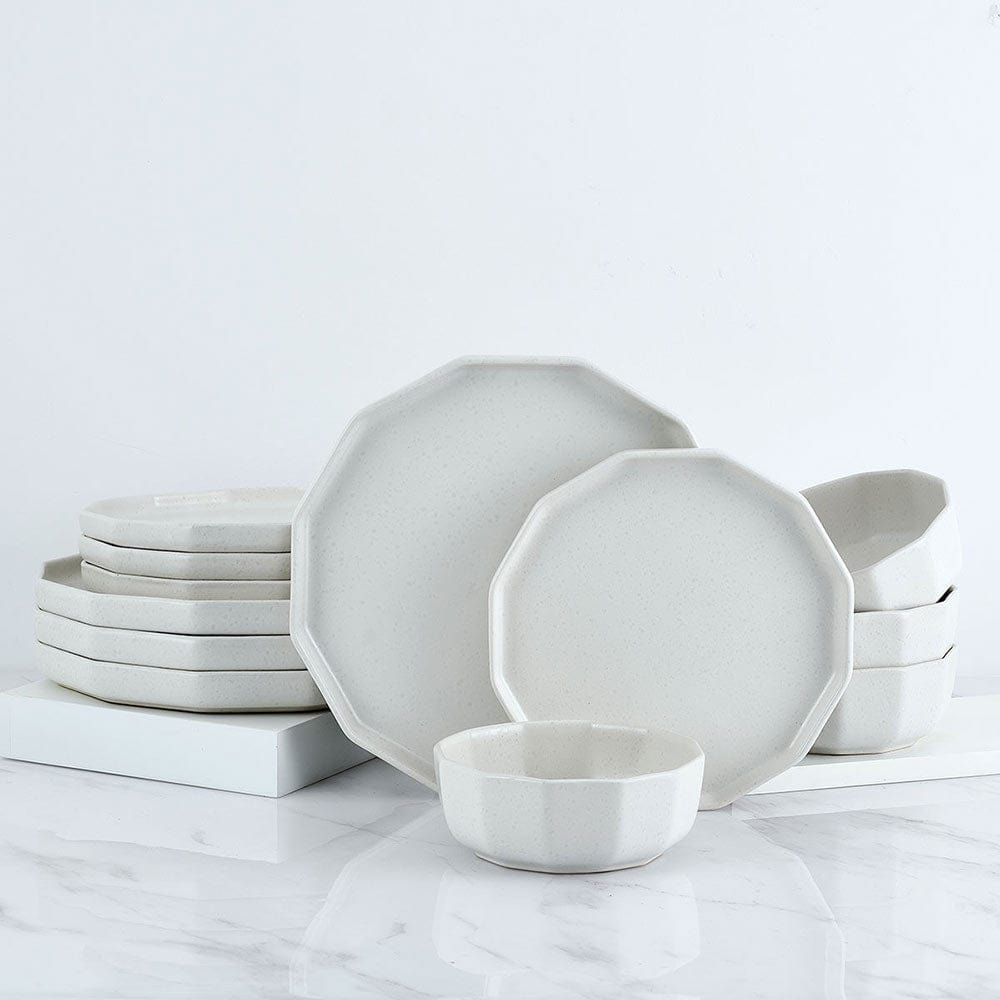 Luxor White 12 Piece Dinnerware Set. Service for 4 - Image 3