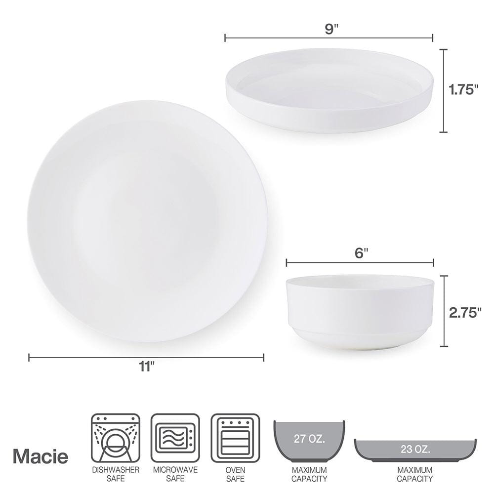 Macie 12 Piece Dinnerware Set. Service for 4 - Image 5