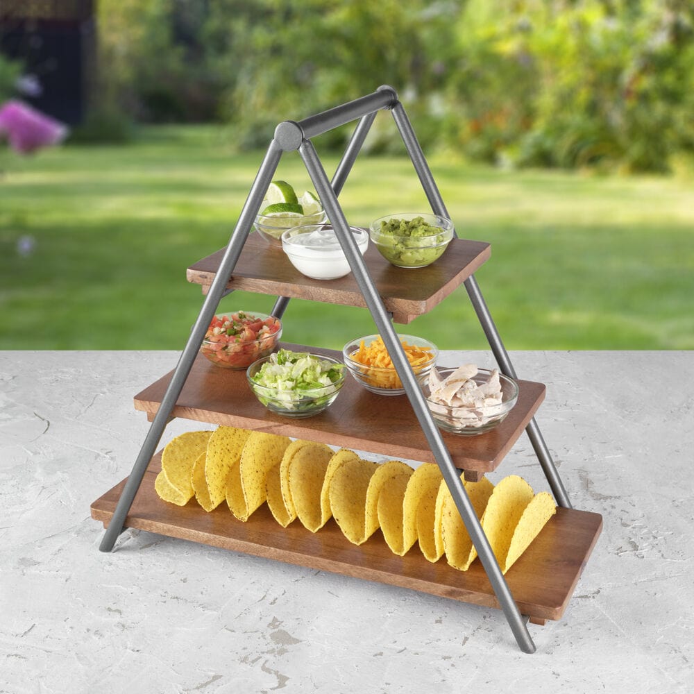 Madison 3 Tier Wood Serve Tray - Image 9