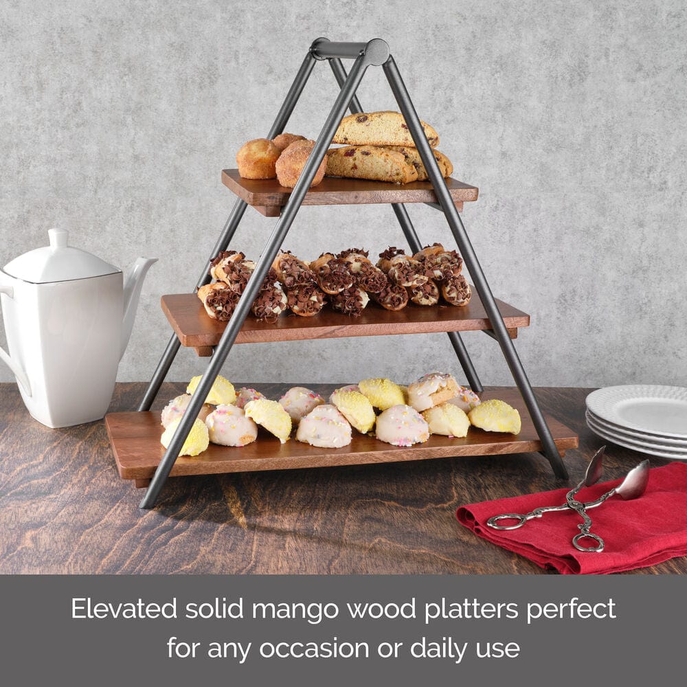 Madison 3 Tier Wood Serve Tray - Image 8