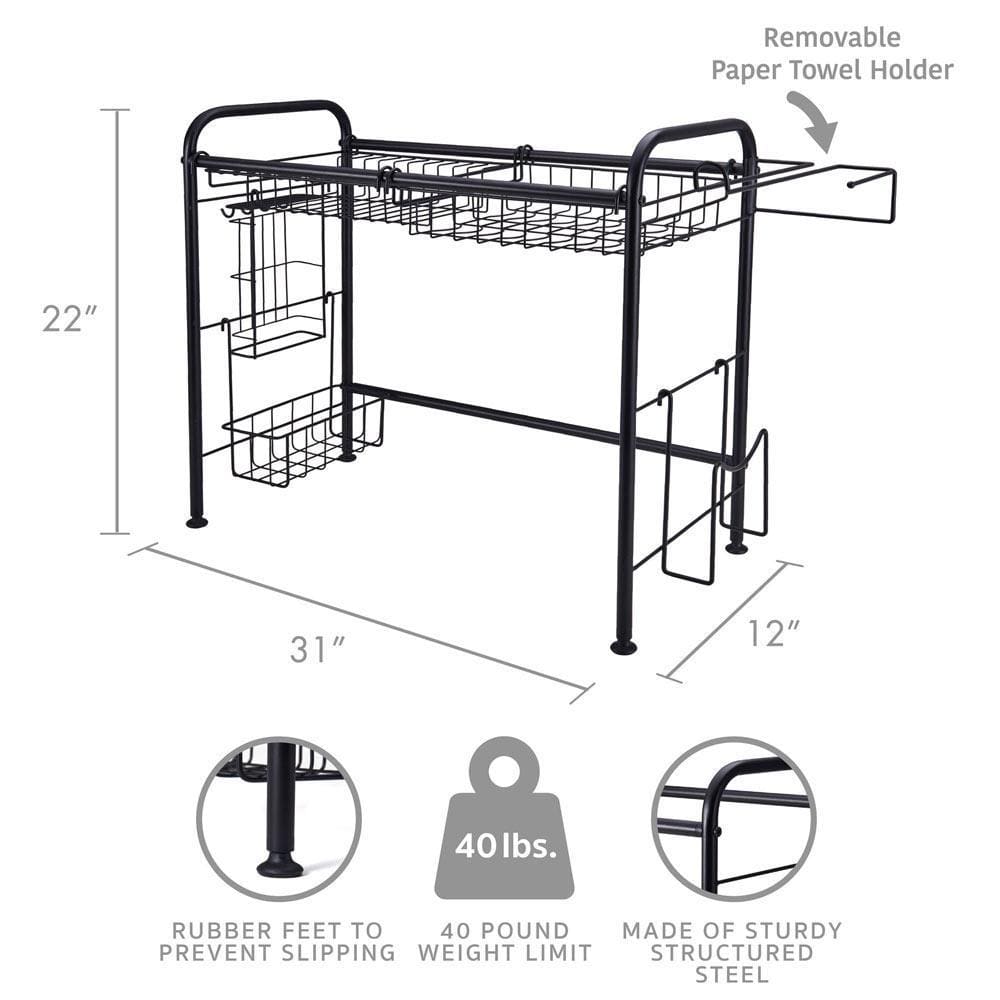 Over the Sink 2 Tier Organizer Dish Drying Rack. 31 Inch - Image 6