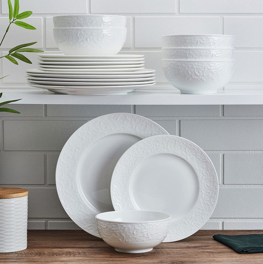 Parchment White 18 Piece Dinnerware Set. Service for 6 - Image 3