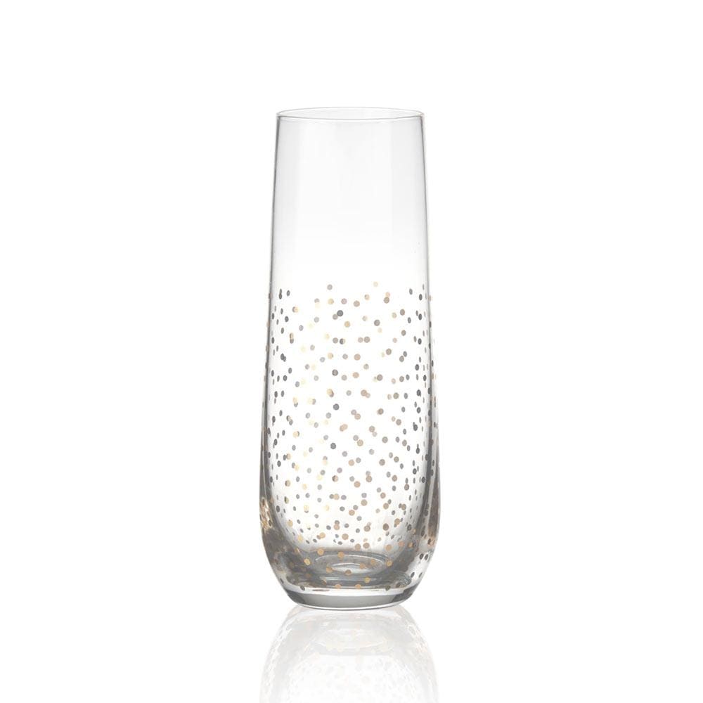 Party Set of 4 Gold Stemless Flute Glasses - Image 4
