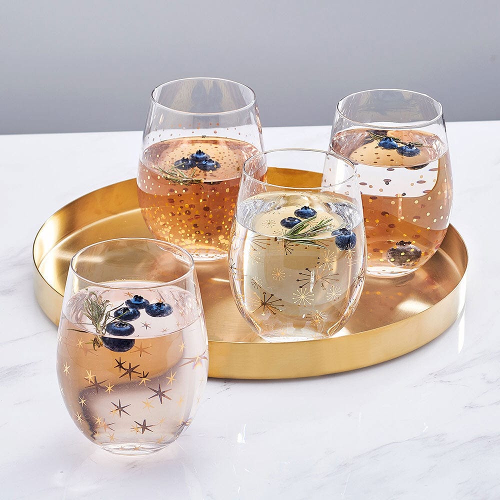 Party Set of 4 Stemless Wine Glasses - Image 2