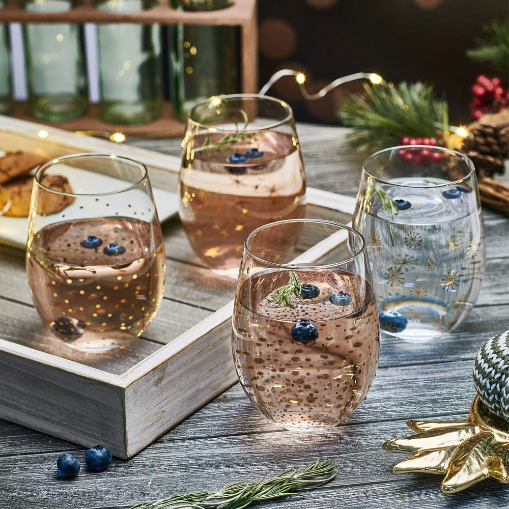 Party Set of 4 Stemless Wine Glasses - Image 3