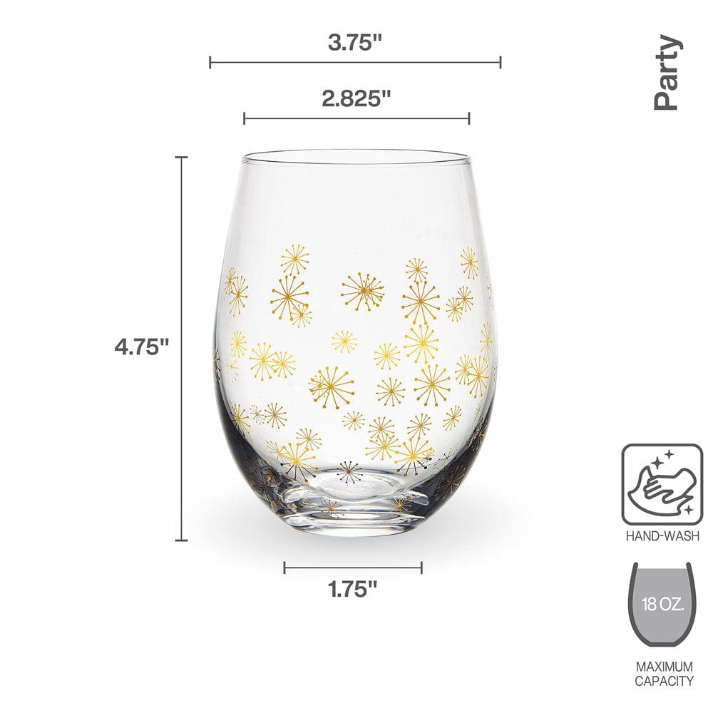 Party Set of 4 Stemless Wine Glasses - Image 4