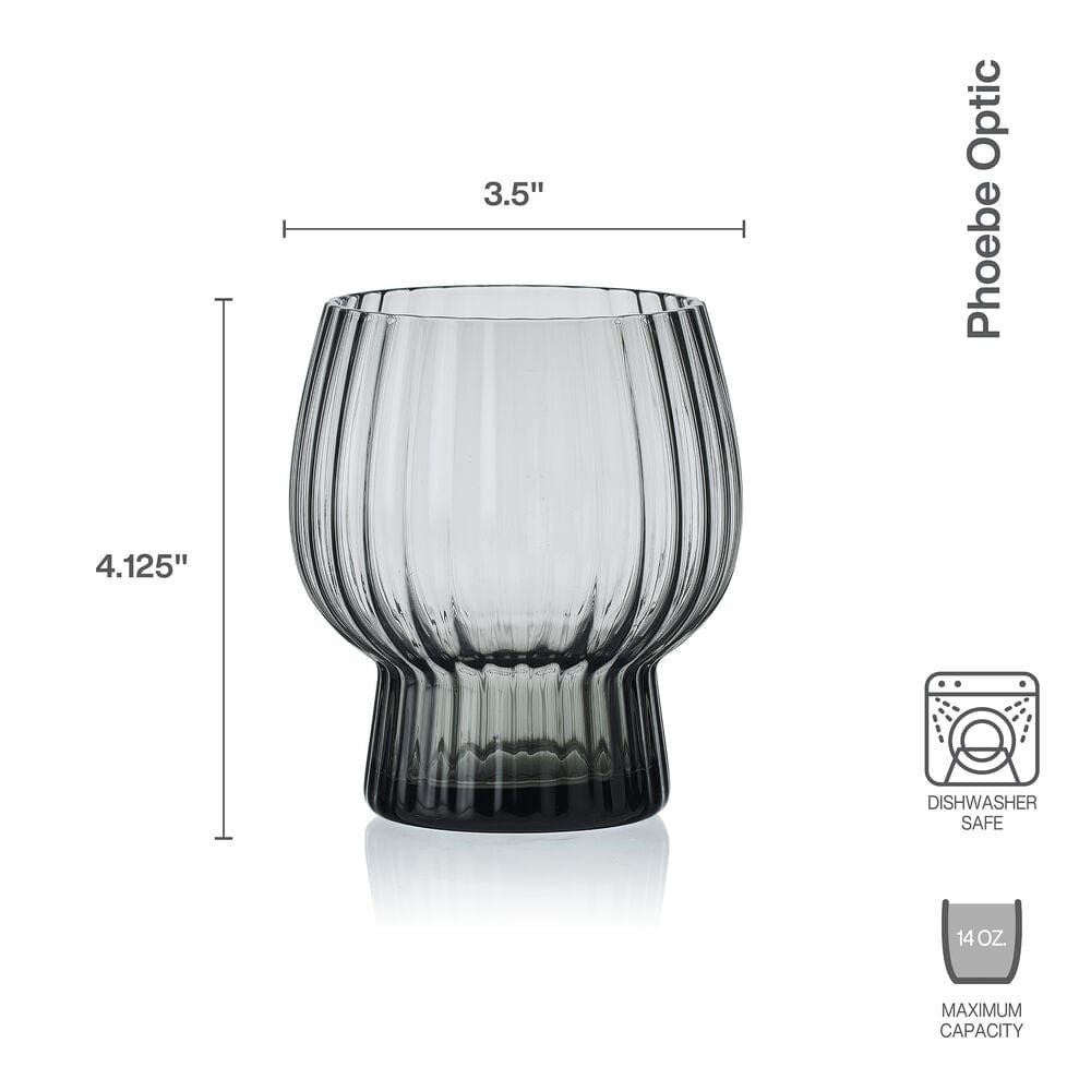 Phoebe Optic Smoke Set of 4 Double Old Fashioned Glasses - Image 3