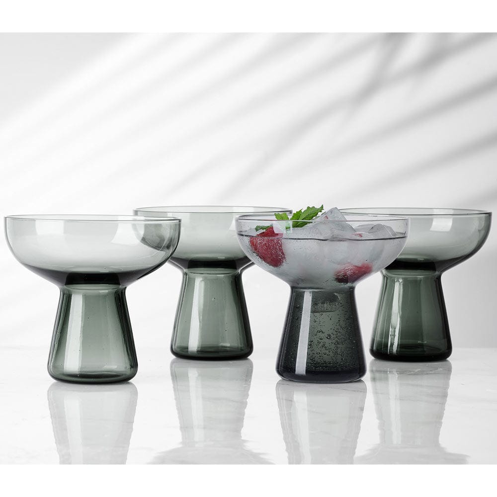 Phoebe Smoke Set of 4 Margarita Cocktail Glasses - Image 2