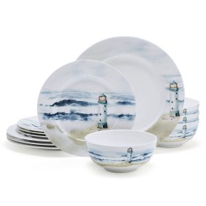 Seaside 12 Piece Dinnerware Set. Service for 4