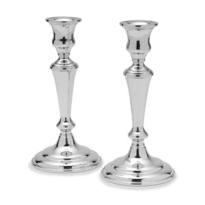 Set of 2 Large Pewter Candlesticks