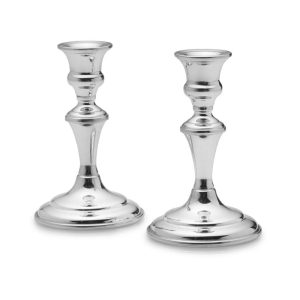 Set of 2 Medium Pewter Candlesticks