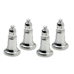 Set of 4 Pewter Salt And Pepper