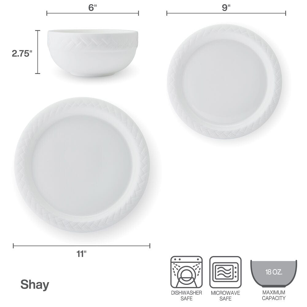Shay 12 Piece Dinnerware Set. Service For 4 - Image 3