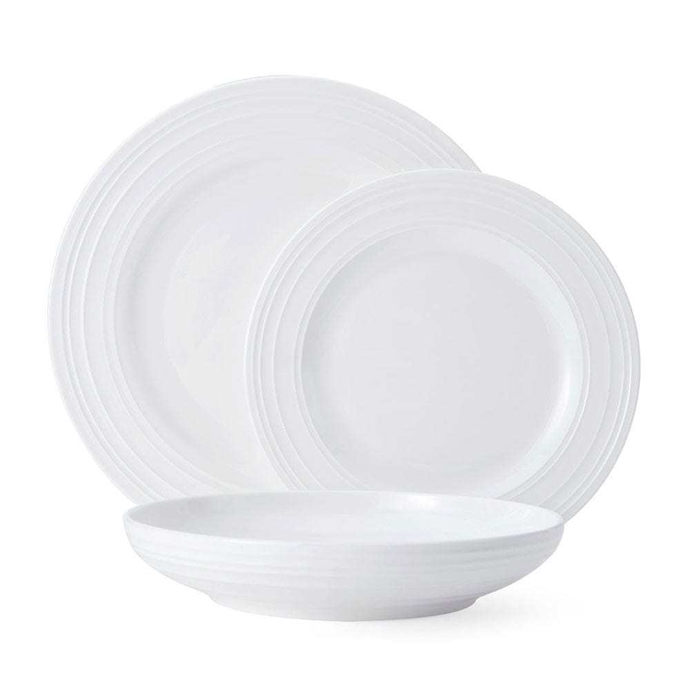 Swirl Bone 12 Piece Dinnerware Set with Pasta Bowls. Service for 4 - Image 9
