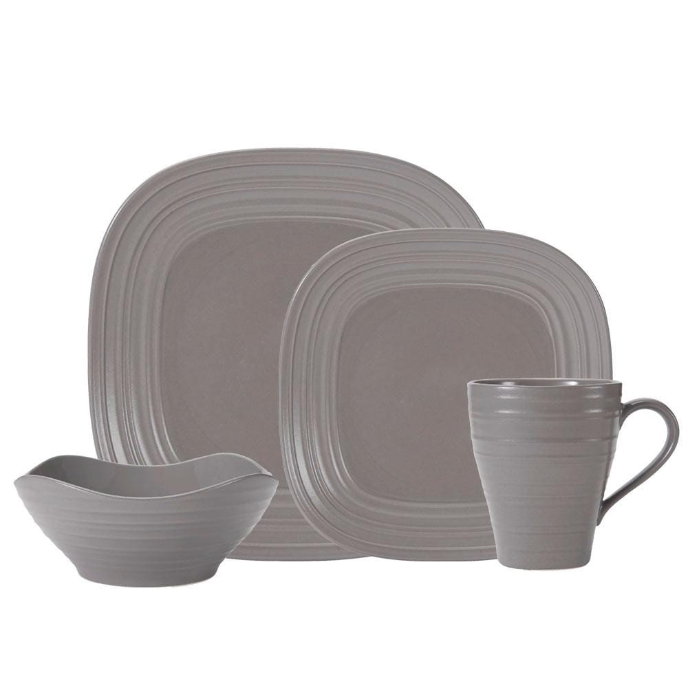 Swirl Mocha Square 4 Piece Place Setting