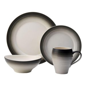 Swirl Ombre Graphite 4 Piece Place Setting