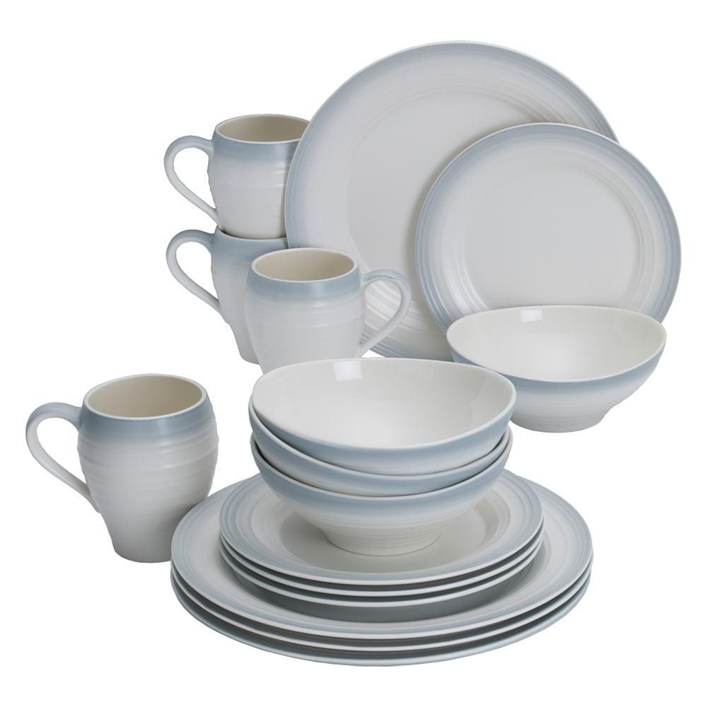 Swirl Ombre Grey 16 Piece Dinnerware Set. Service for 4 - Image 2
