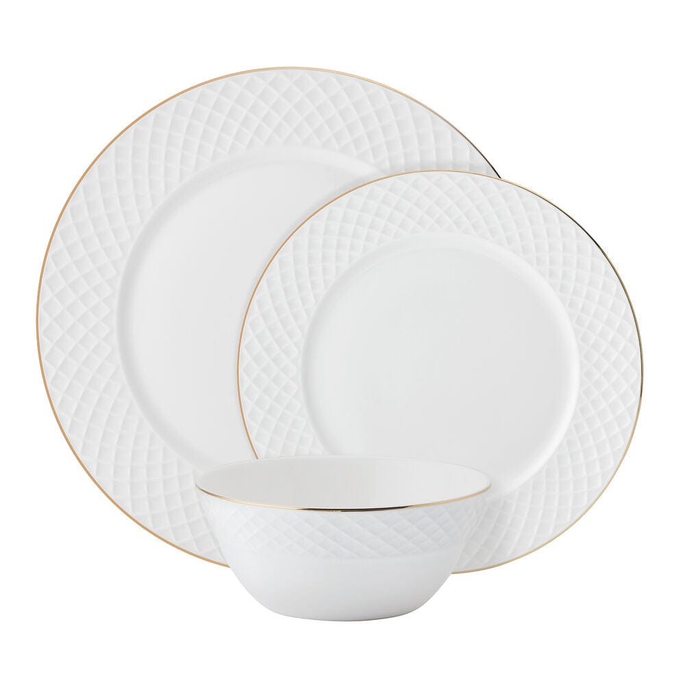 Trellis Gold 12 Piece Dinnerware Set. Service for 4 - Image 8