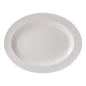 Trellis White Oval Platter