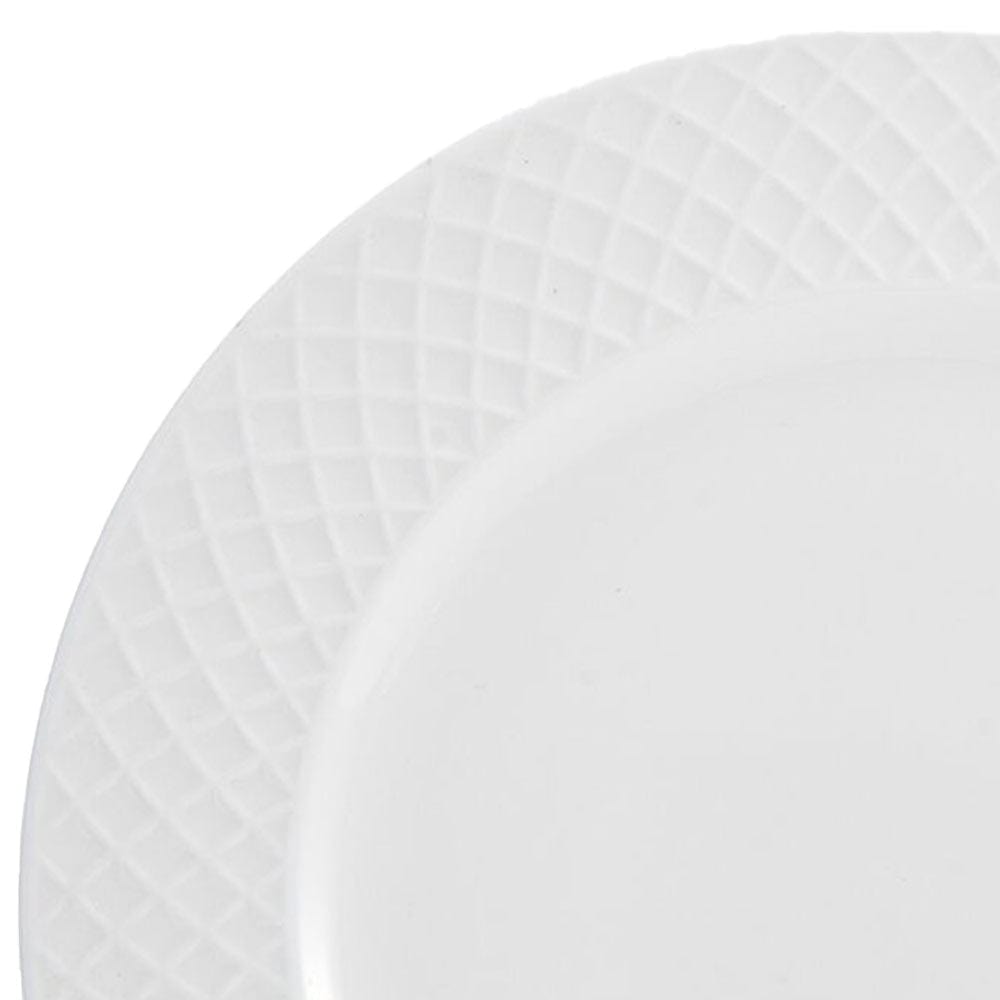 Trellis White Set of 4 Dinner Plates - Image 4