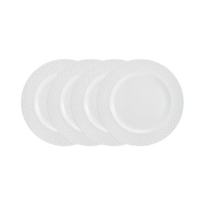 Trellis White Set of 4 Salad Plates
