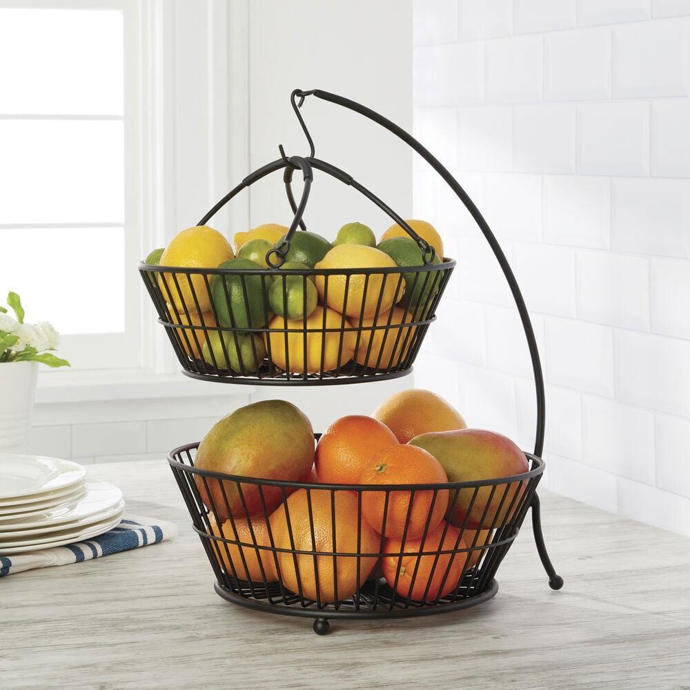 Tully 2 Tier Fruit Storage Basket with Banana Hook - Image 3