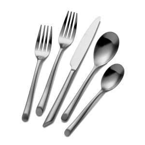 Wave Forged Satin 20 Piece Flatware Set. Service for 4